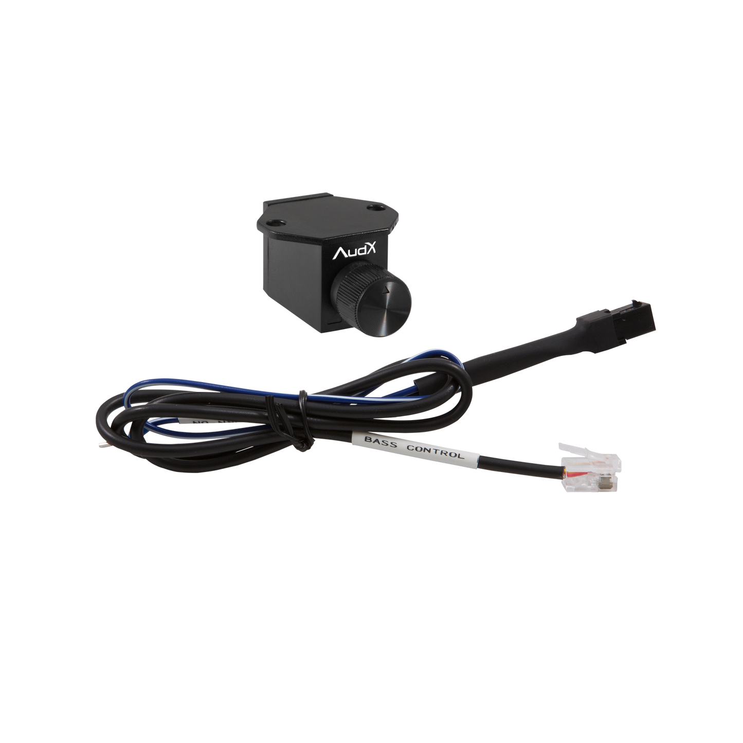 RJ12 Jack Amplifier Bass Control Knob Kit for AudX plug and play audio wiring system.