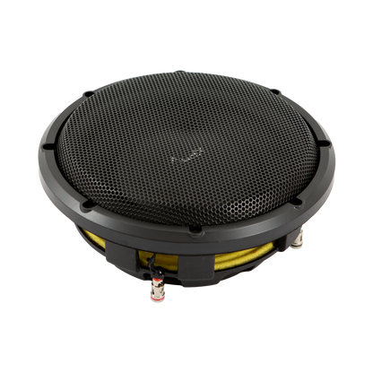 AudX ASW10D4 Subwoofer with grille at angle view